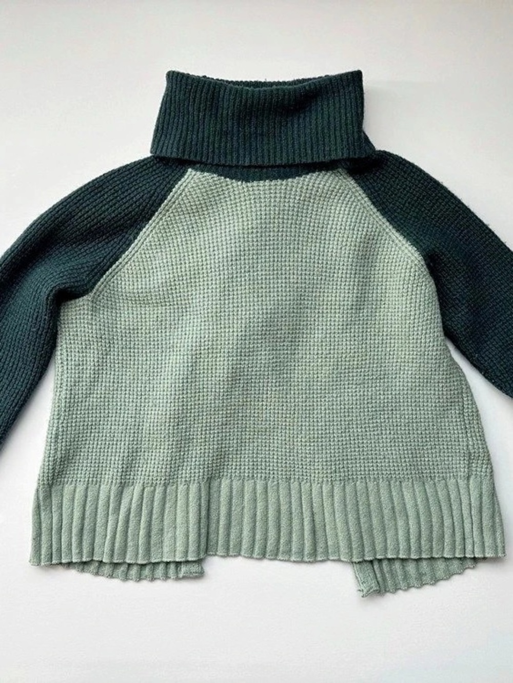 Madewell Soft Academia Colorblock Retro Inspired Wool Blend Fall Turtleneck Swea